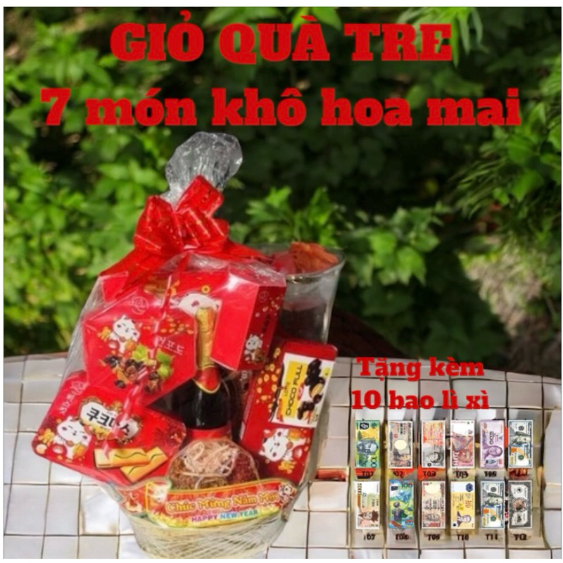 giỏ quà 7 món khô hoa mai