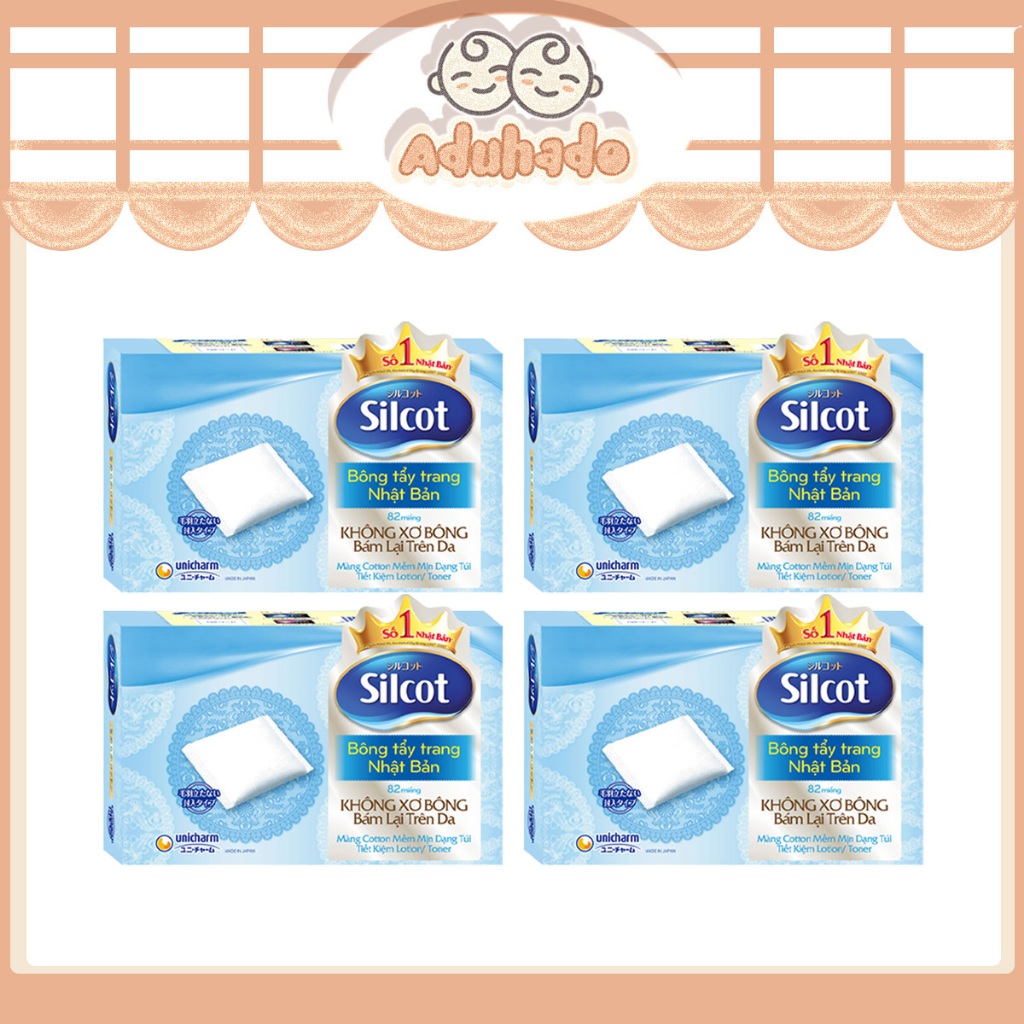 (COMBO 4 HỘP) Bông tẩy trang SILCOT chính hãng chăm sóc làn da 1 HỘP/ 82 MIẾNG