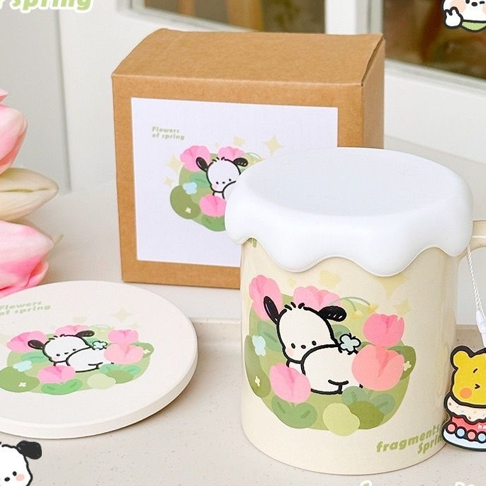 Cốc gốm màu kem phong cách cốc cốc Ins dễ thương Chonmua 365