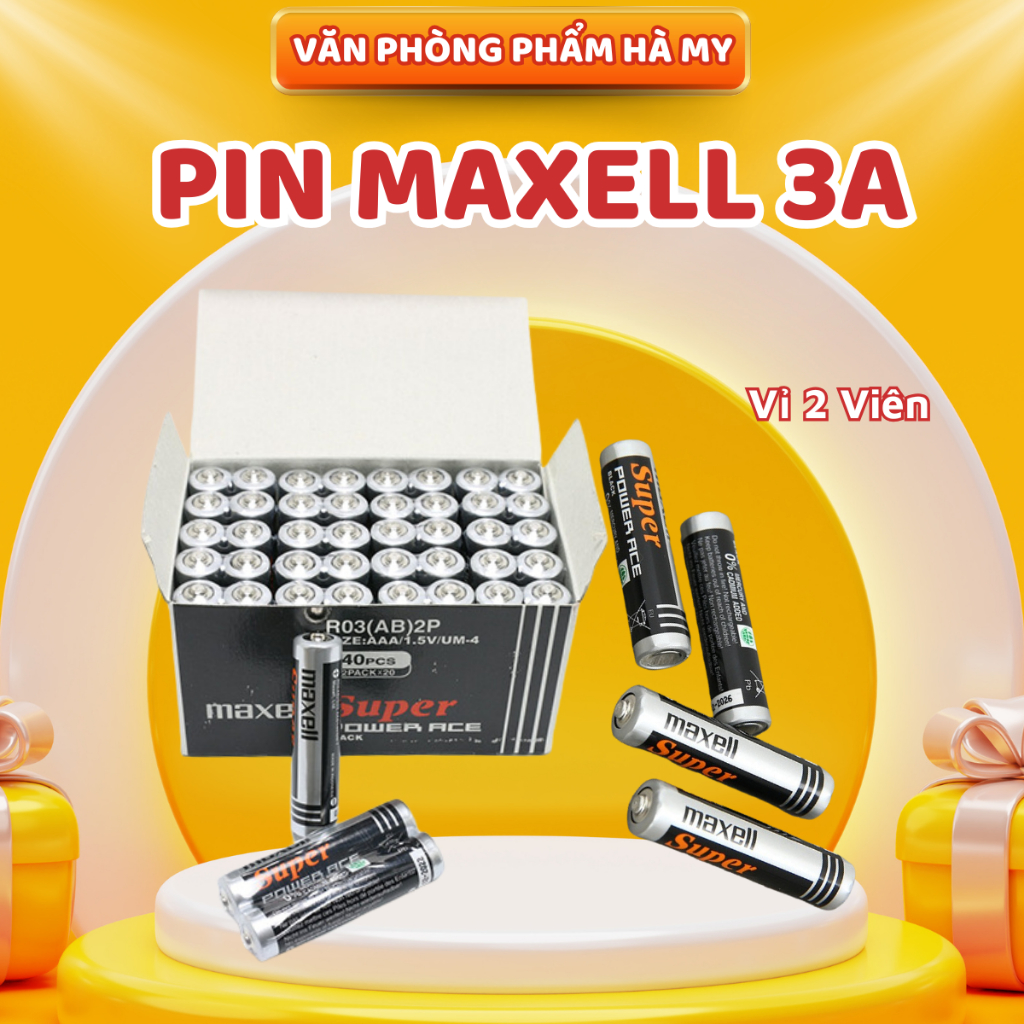 Combo 12 Viên Pin 2A/3A Maxell Double A Chính Hãng, Tuổi Thọ Pin Lâu