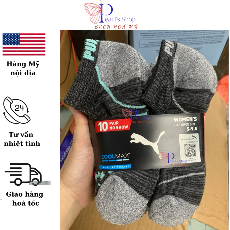 (Bill Mỹ) Set vớ  PUMA COOLMAX 10 đôi.