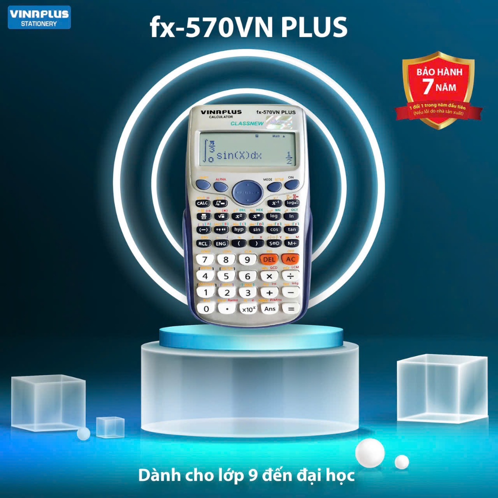 Máy Tính Học Sinh FX-570 VN PLUS Bảo Hành 7 Năm tặng móc chìa khóa