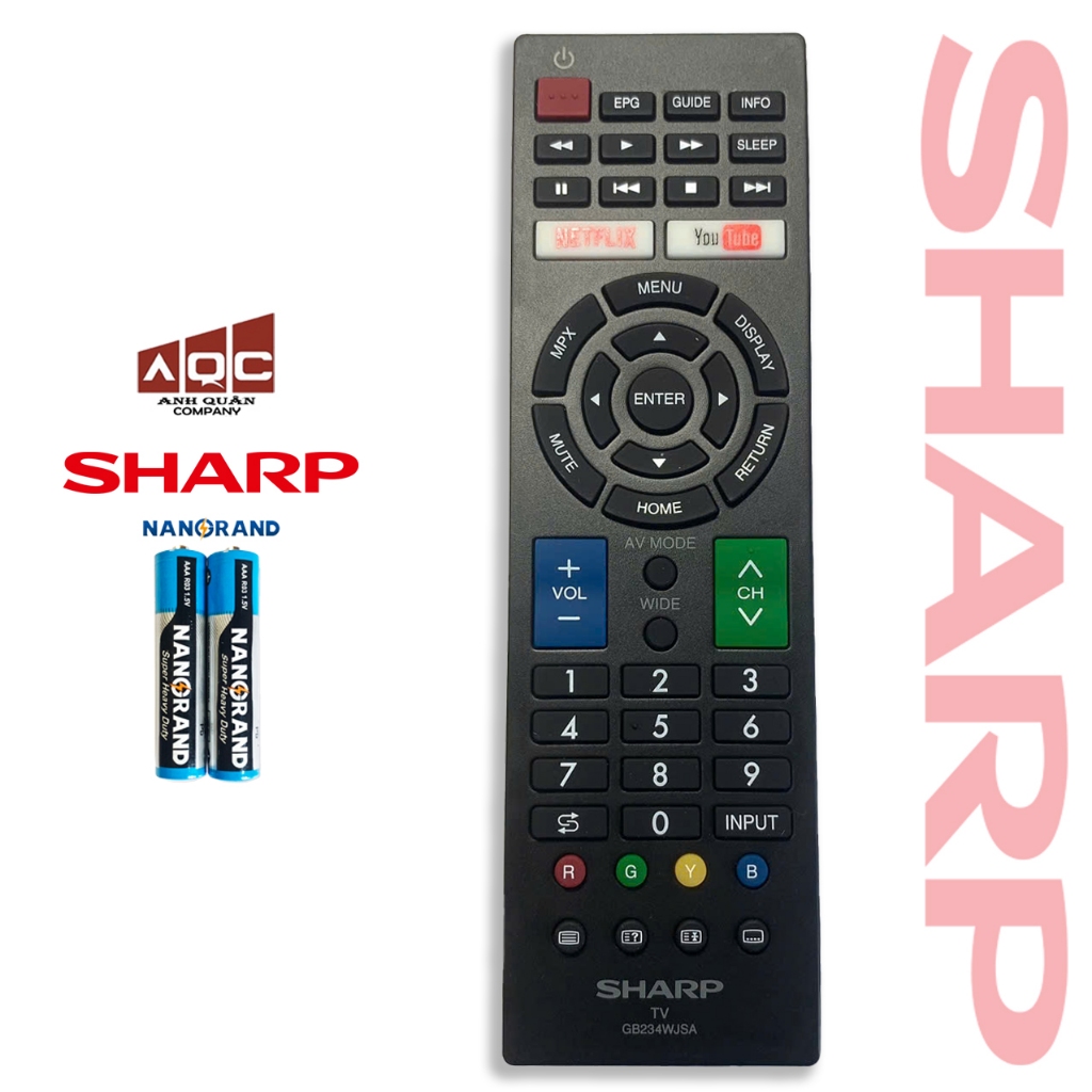 REMOTE Điều Khiển TV SHARP SMART TV CHÍNH HÃNG [TẶNG PIN]
