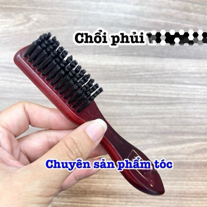 ✅ W Chổi phủi tóc Barber W cao cấp bằng gỗ sang trọng kích thước 15,5cm lông quét 2cm phù hợp cho tiệm tóc và Barber