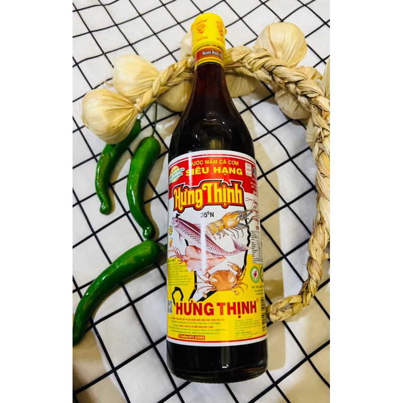 NƯỚC MẮM CÁ CƠM SIÊU HẠNG HƯNG THỊNH ( 35 ĐỘ ĐẠM ) 620ML