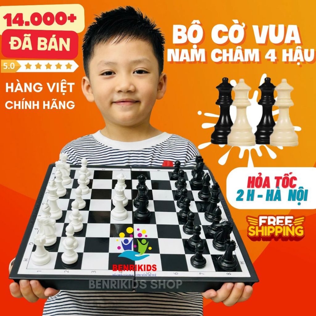 Bộ Cờ Vua Nam Châm Quốc Tế, Bàn Cờ Vua Kiêm Hộp Đựng Sato Cao Cấp, Tặng Thêm 2 Quân Hậu Cờ Vua