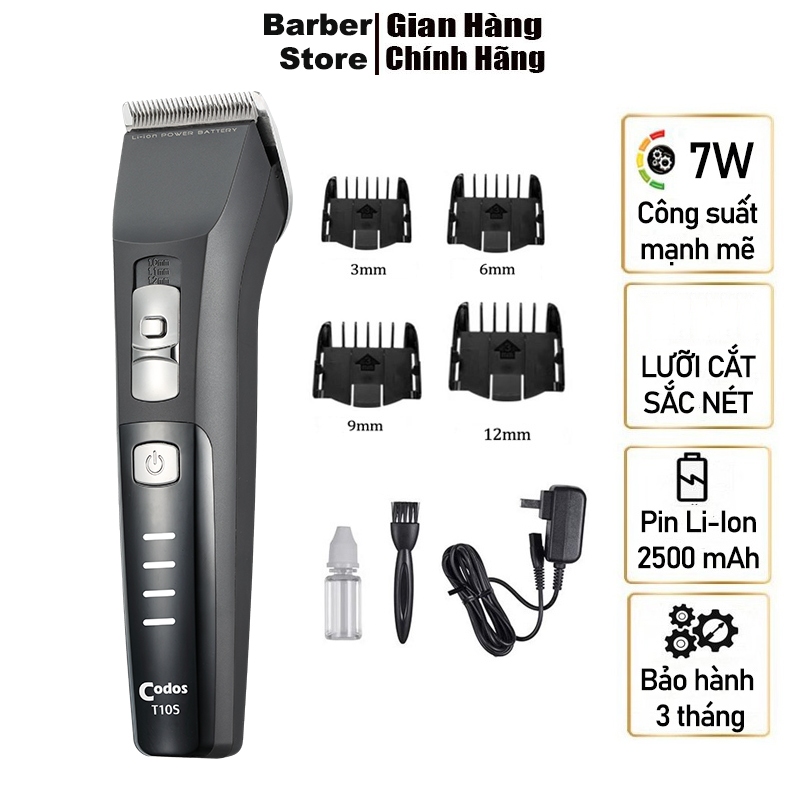 Tông đơ cắt tóc Codos CHC-T10S,Lưỡi phủ titannium