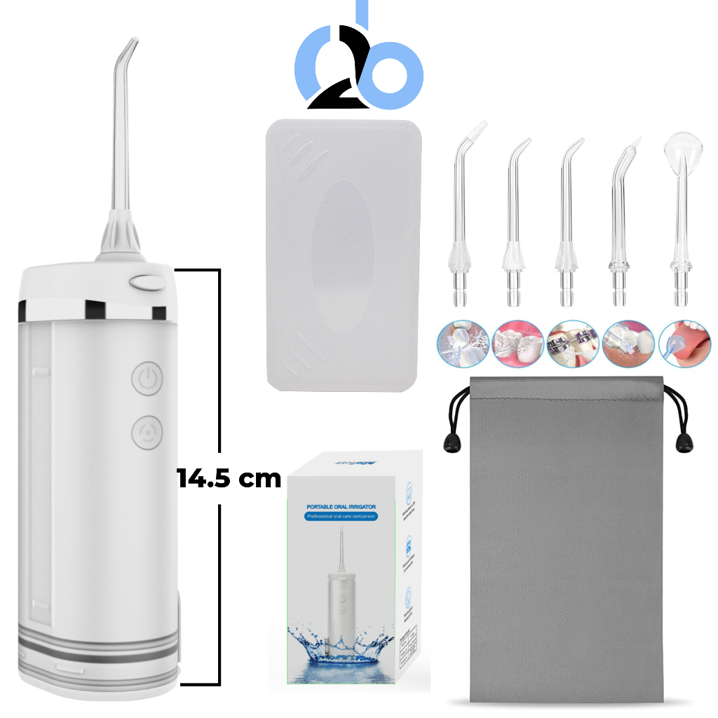 Tăm nước cầm tay H2ofloss HF10 (HF6 mini) ,phiên bản nhỏ gọn của h2ofloss, bản nâng cấp 2025 với sạc USB Type C tiện lợi