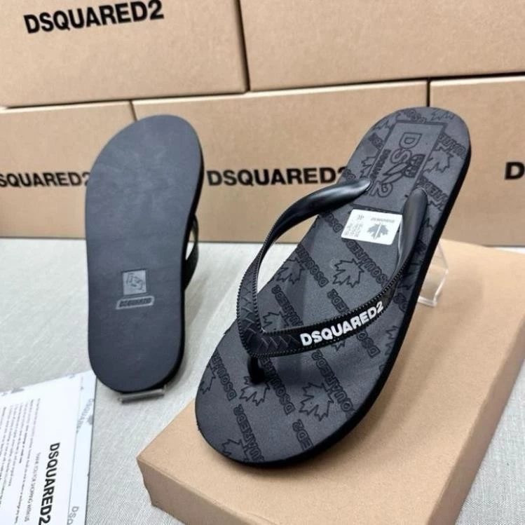 Dép tông nam nữ DSQ đế cao su ép xốp dập vân chữ lá phong mongram quai đúc sơn nổi chữ cao cấp DL89P