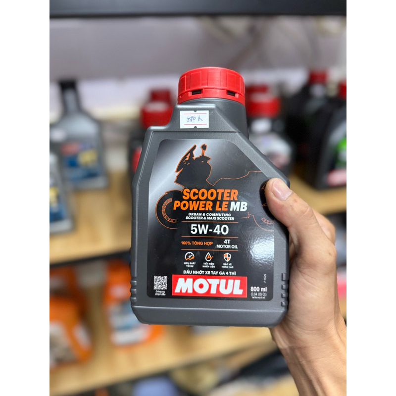 Nhớt xe tay ga ( Tổng Hợp 100%) Motul Scooter Power Le 5W40 SN MB 800ML