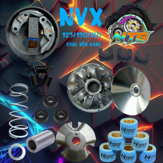 Combo nồi NVX lắp đặt Vario Ab Lead Shmode Pcx các thể loại dòng xe 2Val / 4Val.....Êm nhẹ bốc lướt