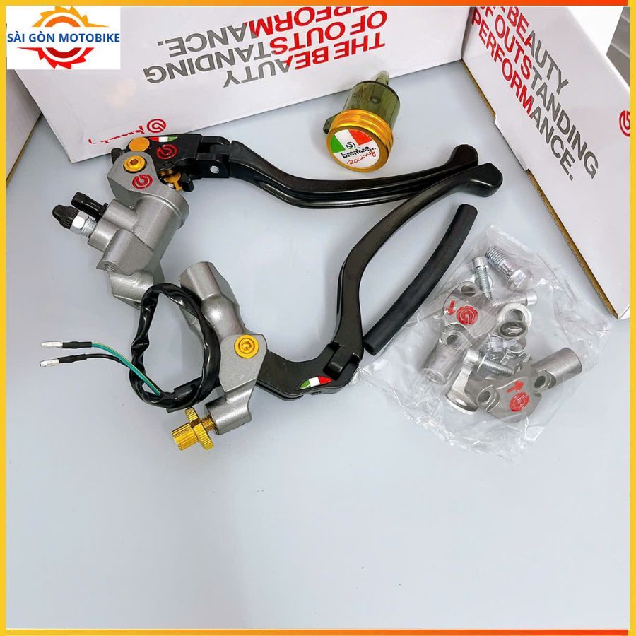 🔴 SALE 🔴 Cặp Tay Thắng + Tay Côn Brembồ RCS19 NVM ( Nắp Bình dầu vàng / Full Phụ Kiện ) >>> Gắn các dòng xe máy, xe điện