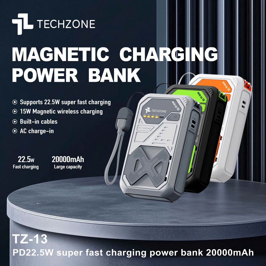 Sạc Dự Phòng Dung Lượng 20000mah Tích Hợp Sạc Từ Tính, Dây Sạc Đa Năng, Hỗ Trợ Sạc nhanh 22.5W PD