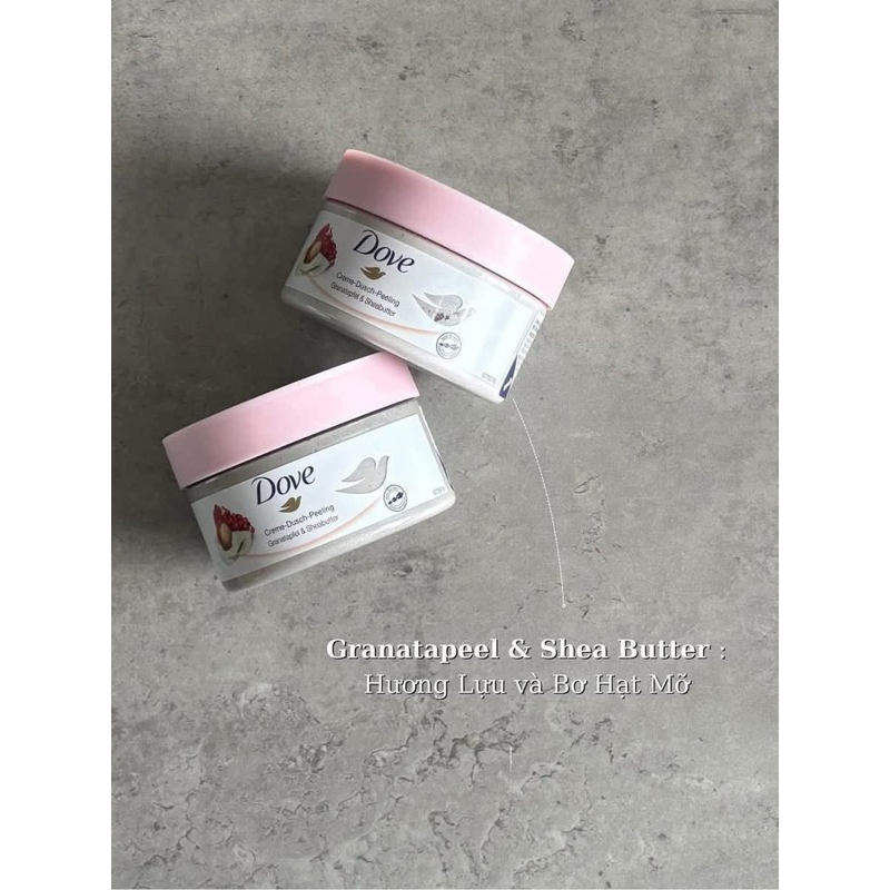 Tẩy tế bào chết 𝗗𝗢𝗩𝗘 LỰU ĐỎ hủ 50g