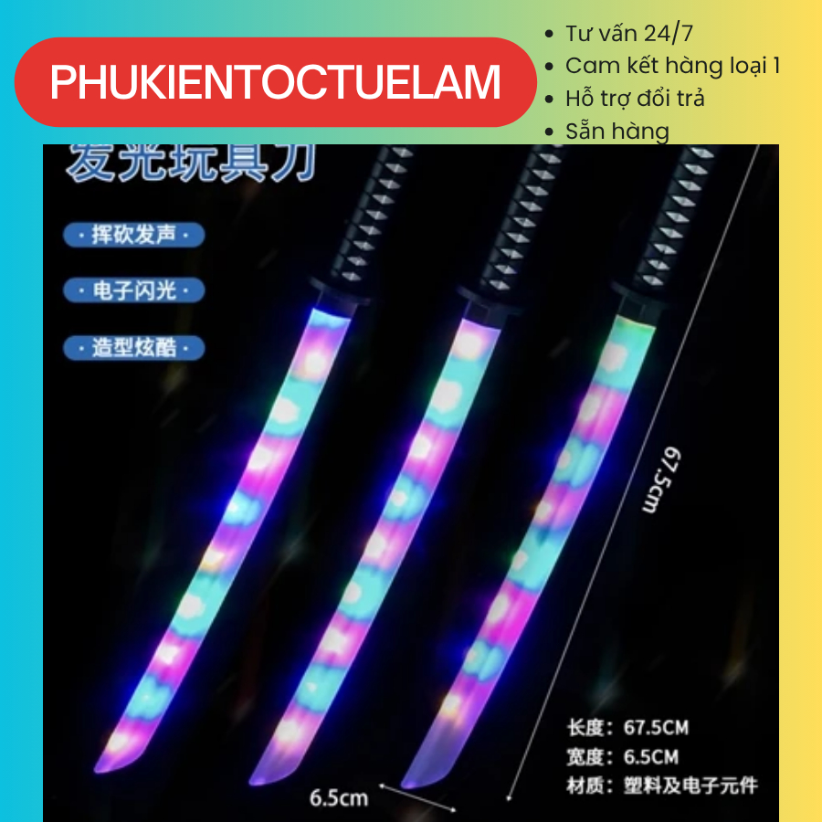 Kiêm Phát Sáng Cho Bé – Đồ Chơi Kiêm Nhật Katana Nhựa Có Đèn & Âm Thanh (Kèm Vỏ)