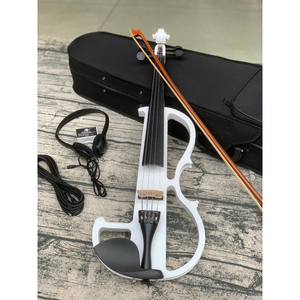 Đàn Violin điện tử size 4/4 đi kèm full phụ kiện, bảo hành 12 tháng - 2 màu trắng và đen