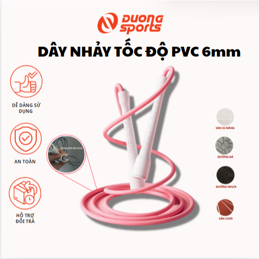 Dây Nhảy Tốc Độ PVC 6mm Hifit Tập Thể Lực Tập Luyện Cadio