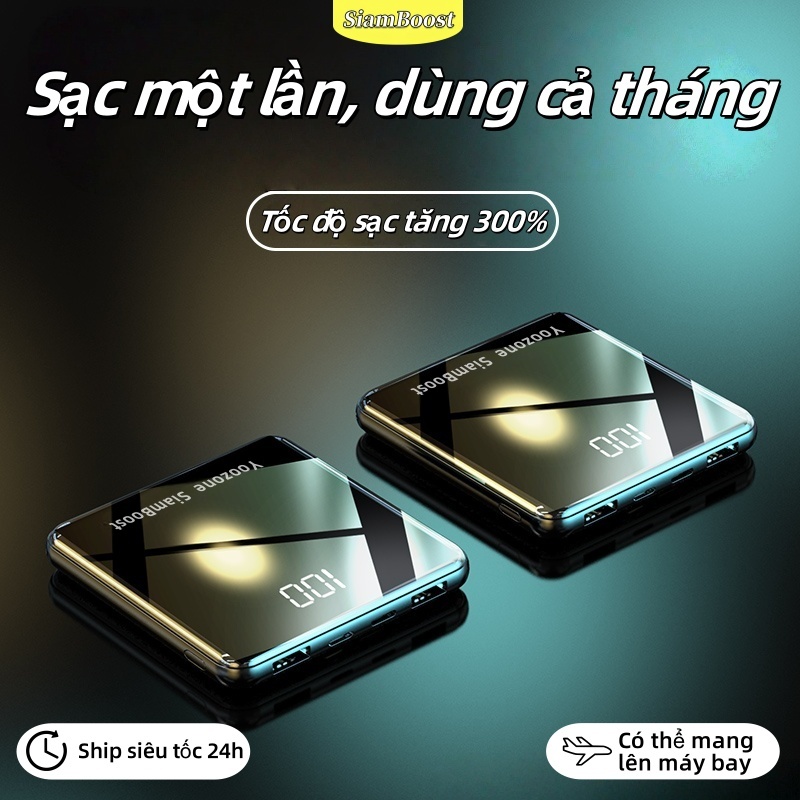 Sạc Dự Phòng 20000mAh SiamBoost,tích hợp 4 dây sạc nhanh,tương thích nhiều thiết bị,pin mini