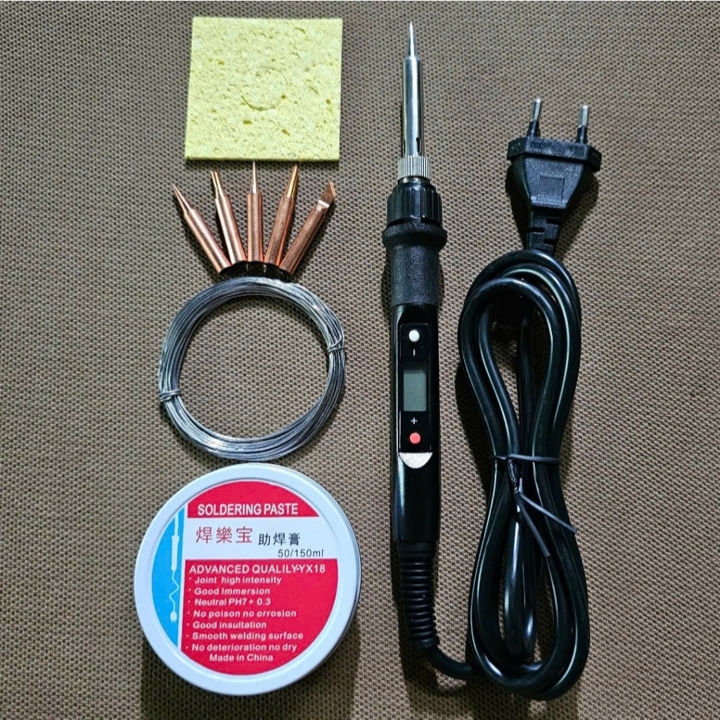 Bộ Mỏ Hàn Thiếc 80W 220V 5 Món Có LCD Hiển Thị Nhiệt Độ