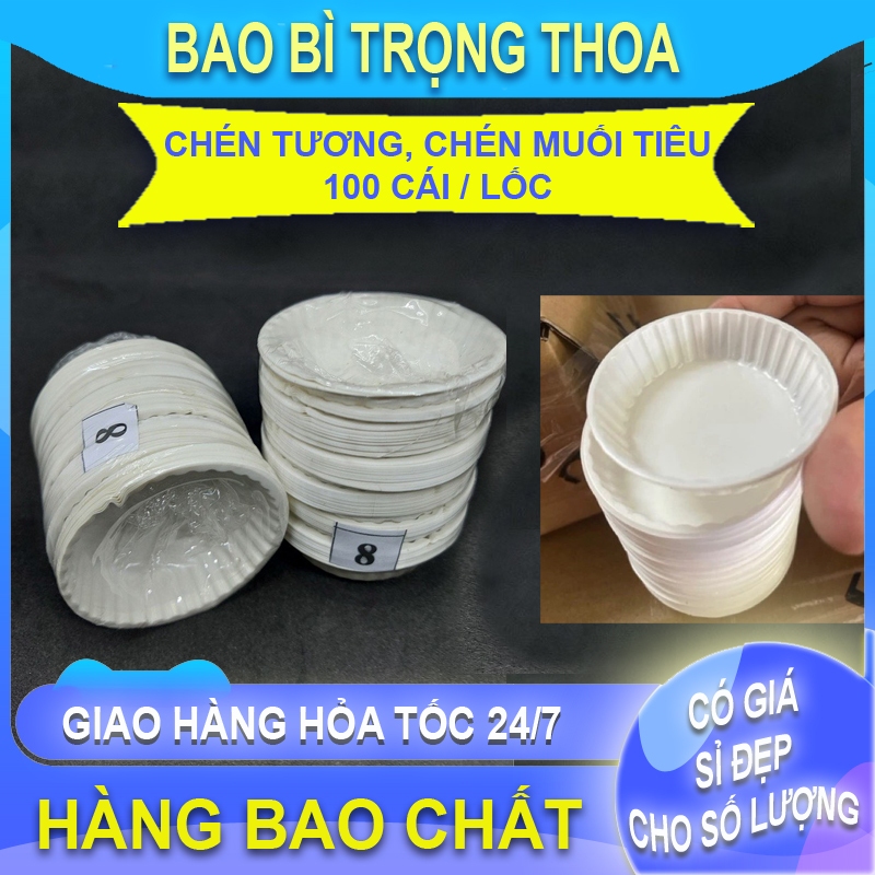 Combo 100 chén đựng muối, chén muối tiêu, chén tương, chén chấm dùng 1 lần.