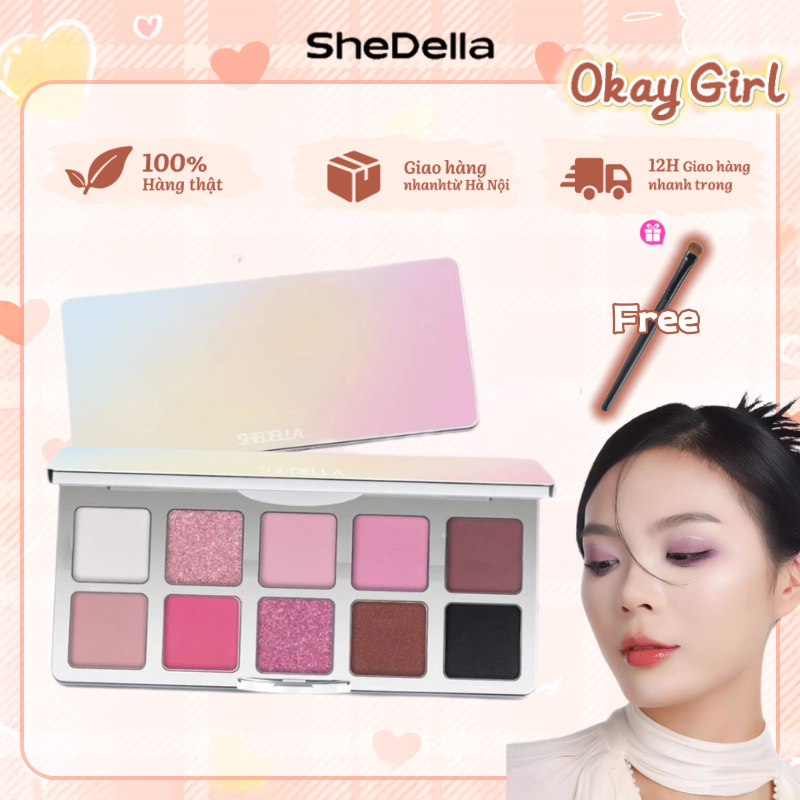 SHEDELLA Sản phẩm mới Giá thấp Bảng Phấn Mắt Nữ 10 Ô Màu Mộng Mơ