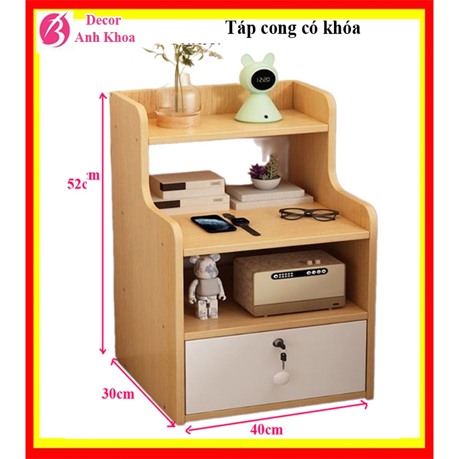 Tủ đầu giường Có khóa hoặc ko có khóa, kệ để đồ đa năng, gỗ mdf chắc chắn,nhiều kích thước lựa chọn
