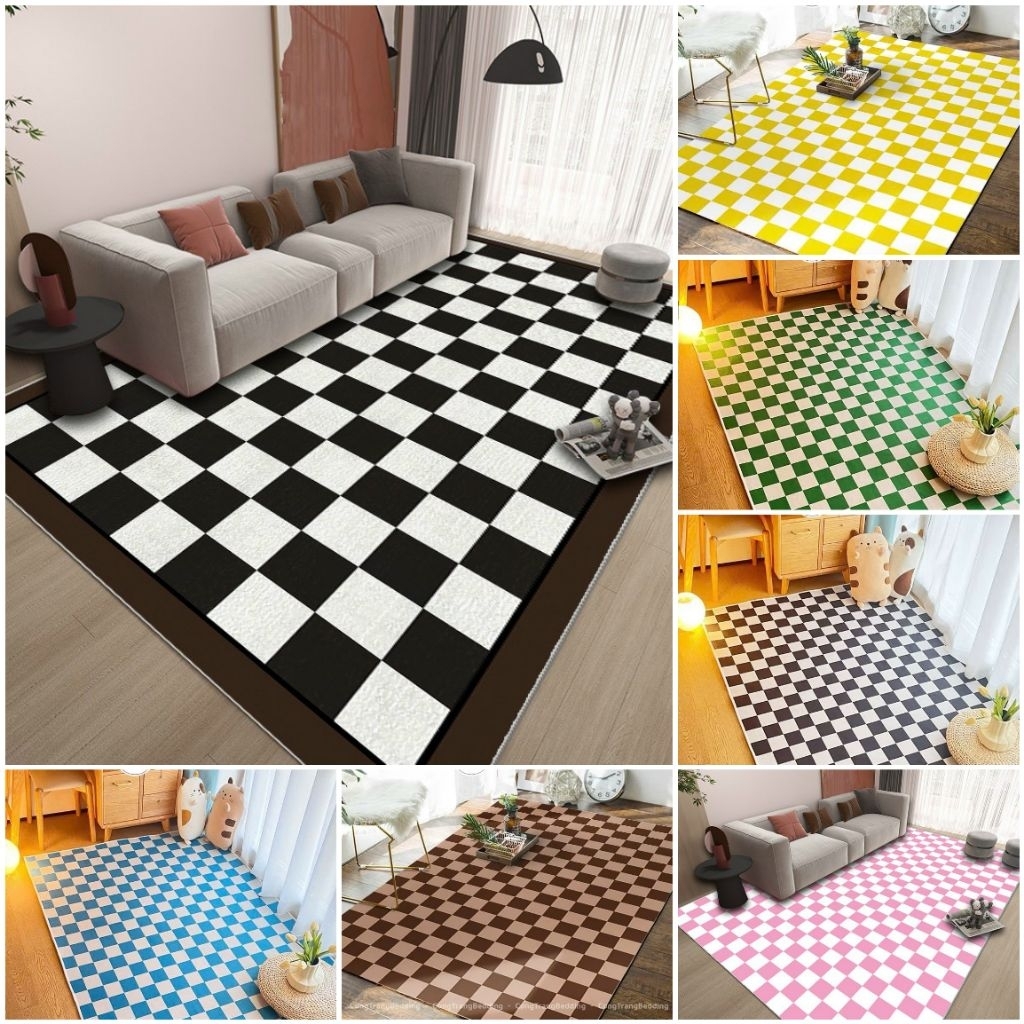 [GIÁ HỦY DIỆT]💥 thảm trải sàn bali phòng khách, phòng ngủ phong cách vintage, bắc âu, mẫu kẻ caro, trang trí nhà cửa