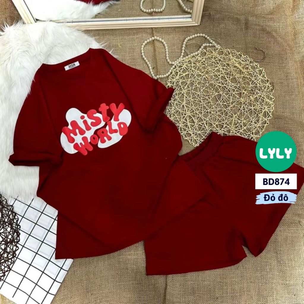 BD874 Đồ bộ nữ mùa hè cộc tay quần đùi dễ thương