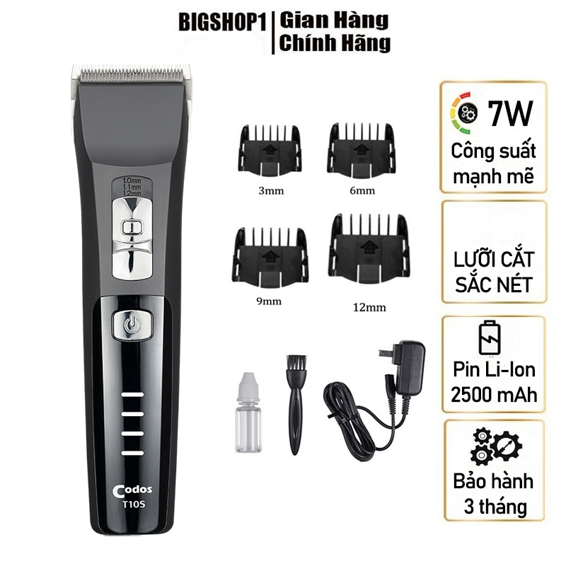 Tông đơ cắt tóc Codos CHC-T10S,bản nâng cấp của T10