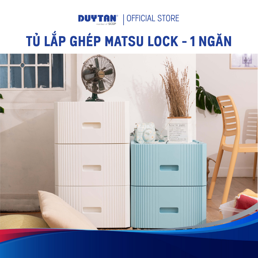 Tủ lắp ghép MatsuLock 1 ngăn DUY TÂN nhựa PP/ABS, hộc tủ tháo lắp linh hoạt, tủ quần áo đa năng, tiện lợi