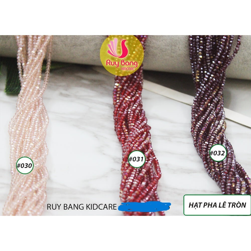 Hạt pha lê hình tròn 2mm, hạt đá đính kết váy áo, kết hoa thủ công, phụ kiện tóc, phụ kiện may mặc