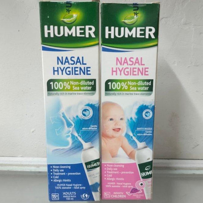 Dung Dịch Xịt Mũi muối biển HUMER NASAL HYGIENE vệ sinh khoang mũi hàng ngày 150ML
