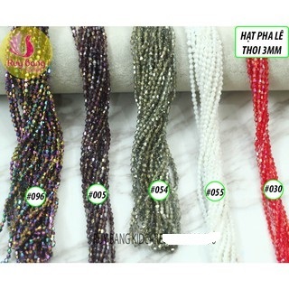 Hạt pha lê thoi 4mm dùng đính kết váy áo, phụ kiện may mặc