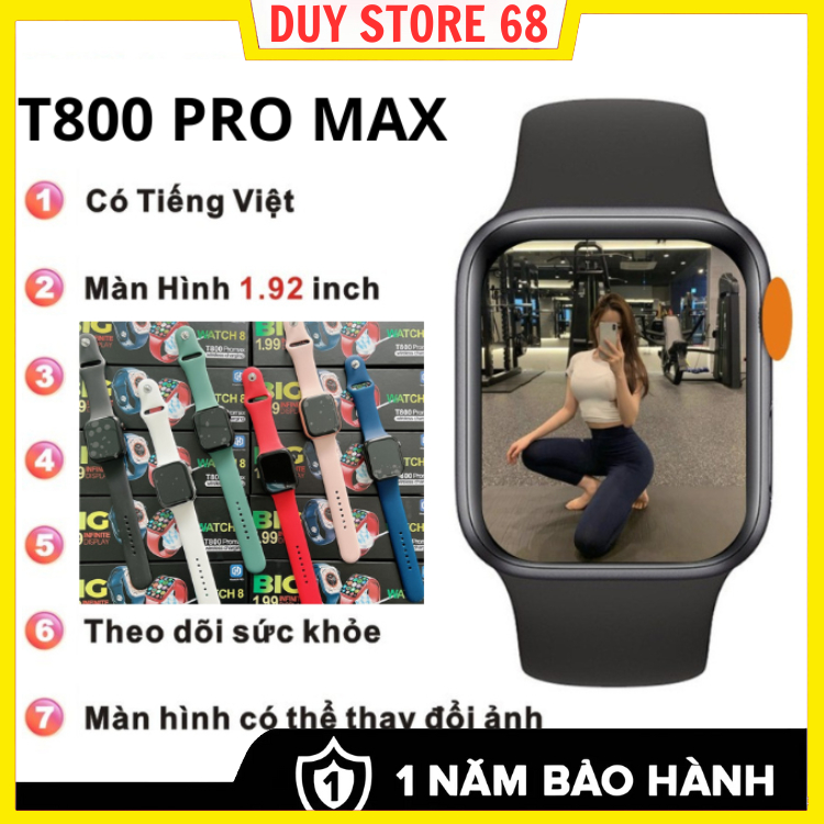 Đồng Hồ Thông Minh T2000 Promax/ T700 Promax/ T900 T800 promax Viền thép- có game- lịch- máy tính, Đo nhịp Tim