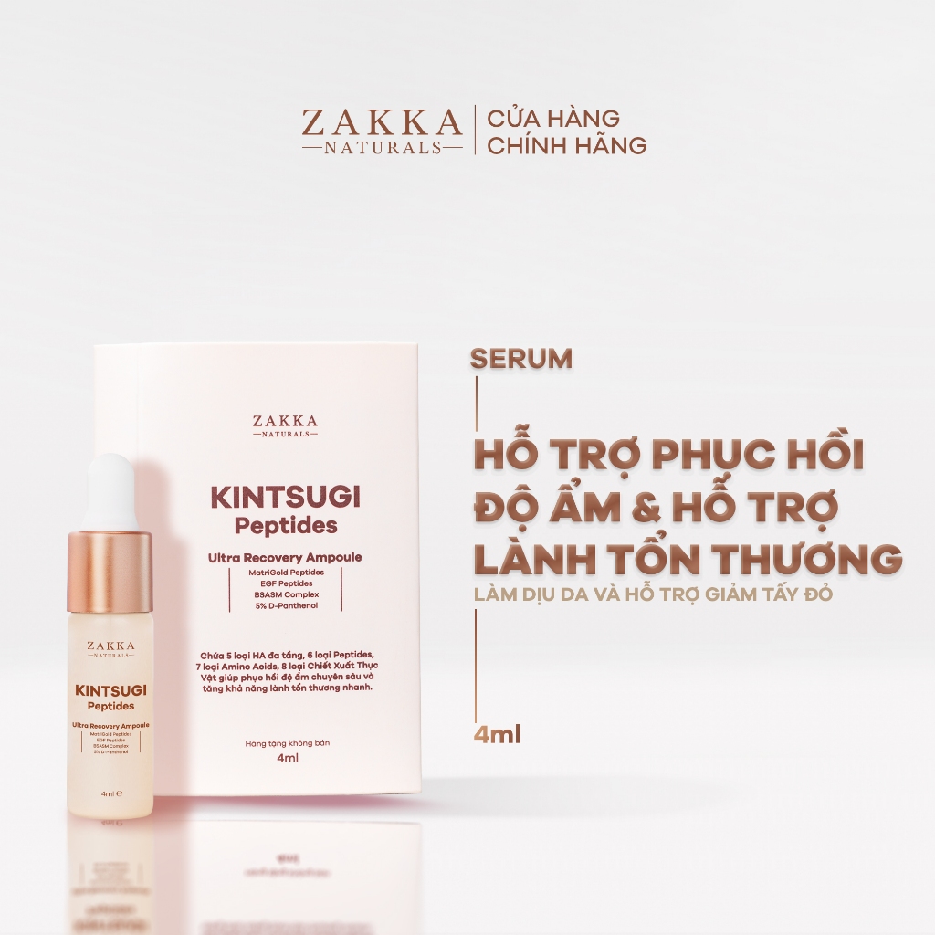 [GIFT] Tinh Chất Phục Hồi Độ Ẩm Chuyên Sâu & Lành Tổn Thương Zakka Naturals Kintsugi Peptides Ultra Recovery Ampoule 4ML