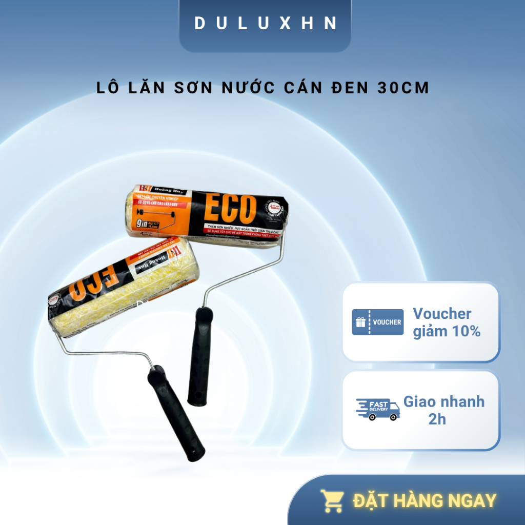 LÔ LĂN SƠN NƯỚC CÁN ĐEN 30cm