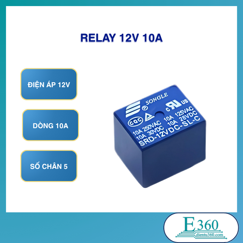 Relay 12V 10A (5Pcs)