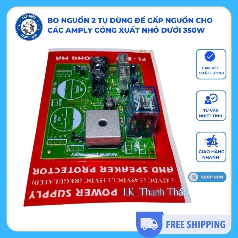 Bo nguồn 2 tụ dùng để cấp nguồn cho các amply công xuất nhỏ dưới 350w