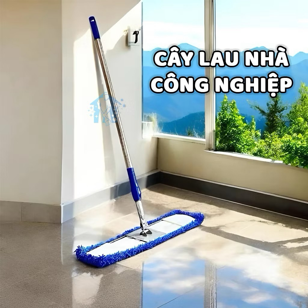 CHỔI LAU NHÀ CÔNG NGHIỆP 45CM VÀ 60CM CÁN RÚT, CÁN THẲNG