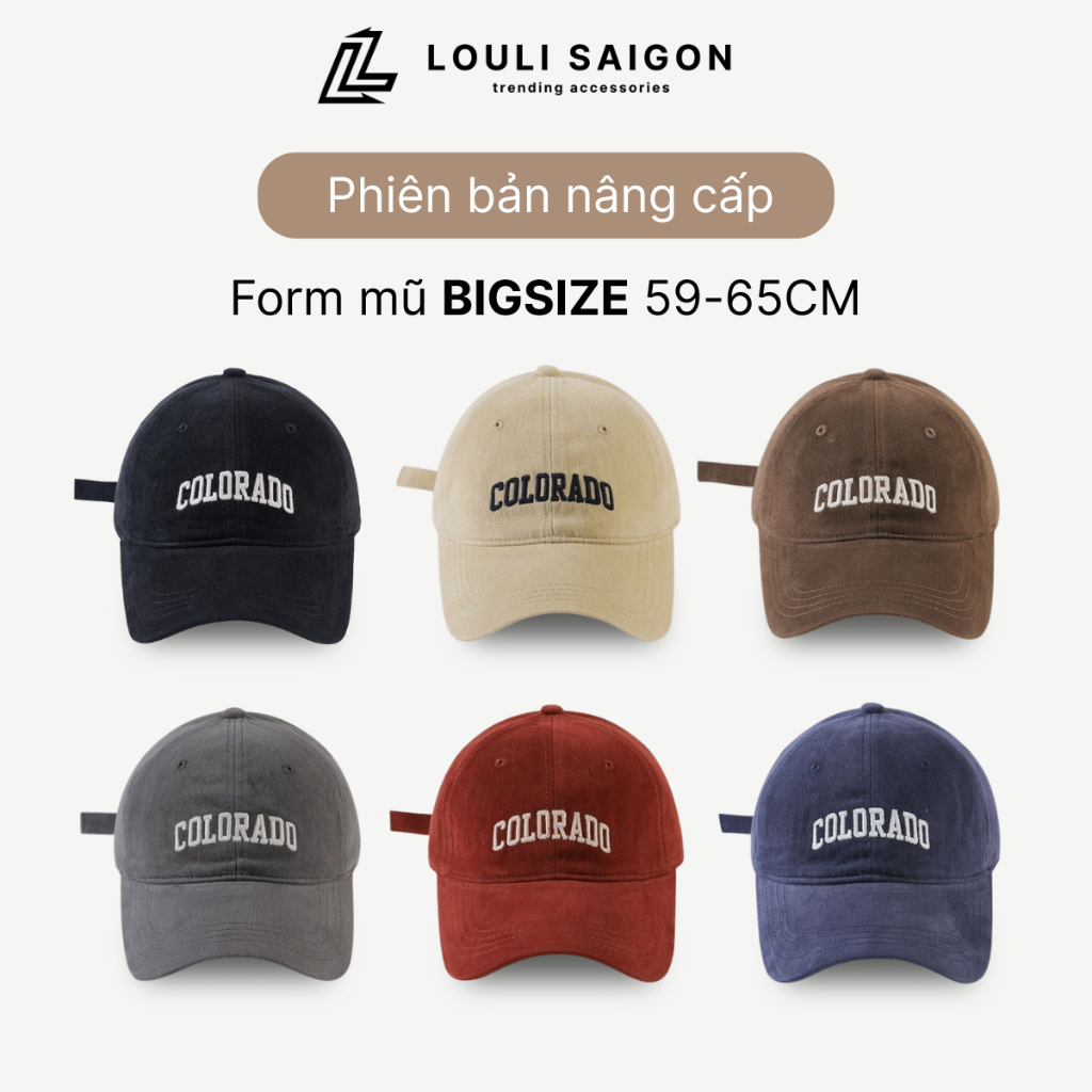 Mũ lưỡi trai nam nữ Colorado form rộng LOULI SAIGON, nón lưỡi trai form to kaki thời trang cao cấp M78