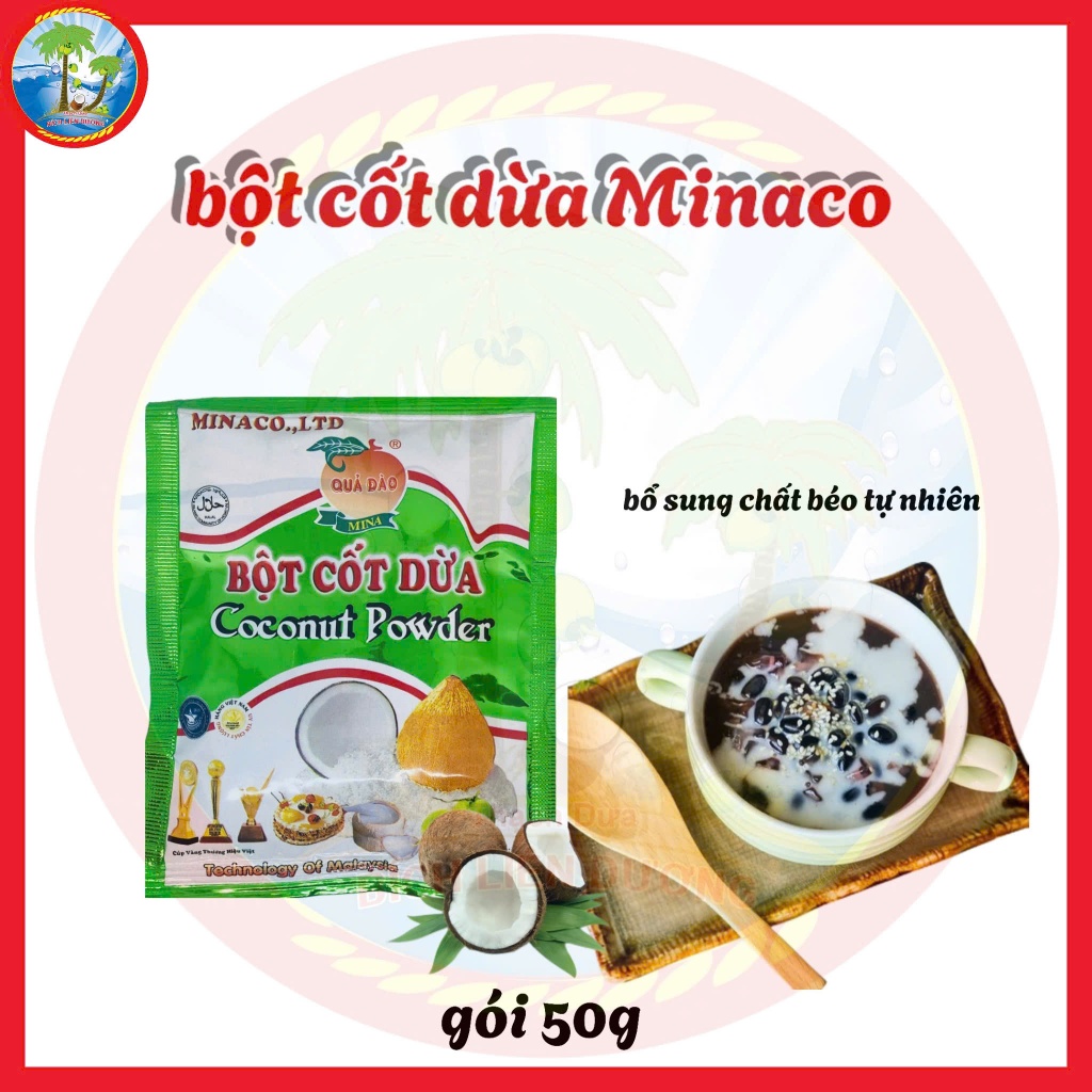 [GÓI 50G] BỘT CỐT DỪA COCONUT POWDER MINACO thơm ngon