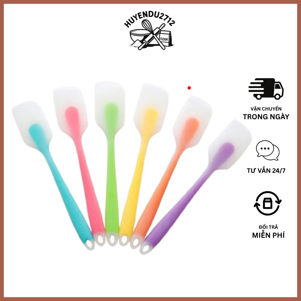 Phới silicon lưỡi trong spatula trong trộn bột vét thức ăn