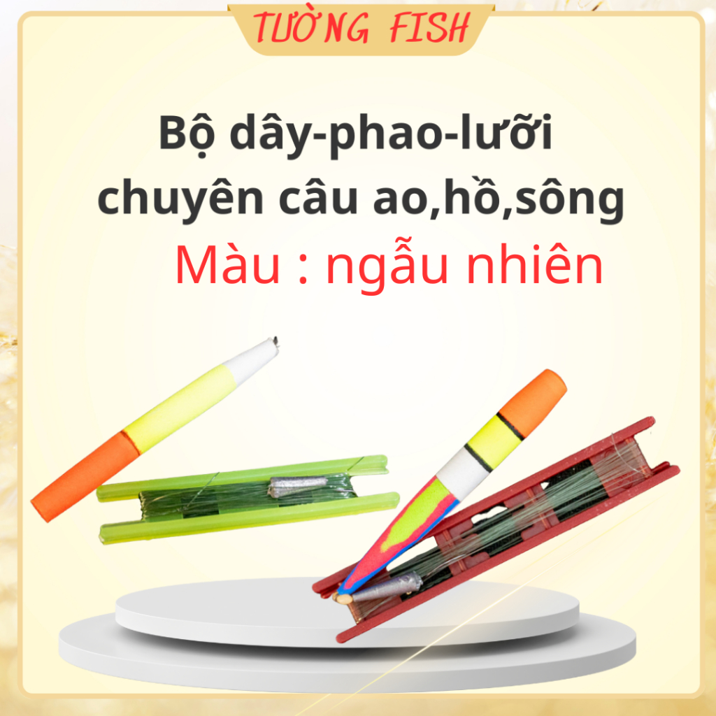 Bộ cước ,lưỡi, phao, chì cột sẵn- bộ dây cước đã buộc sẵn dùng cho câu đơn đài