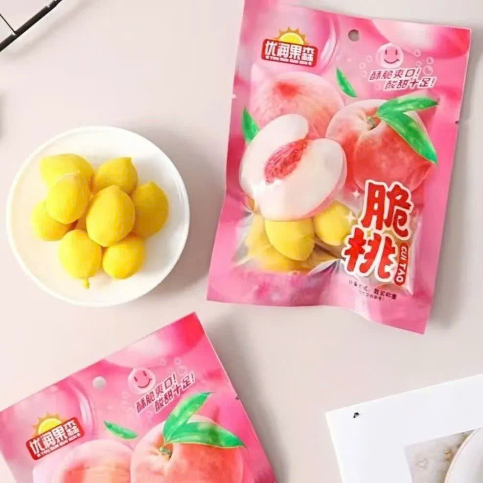 Bịch 30 gói ô mai đào giòn nguyên quả chua ngọt cực hot THẢO ĂN VẶT