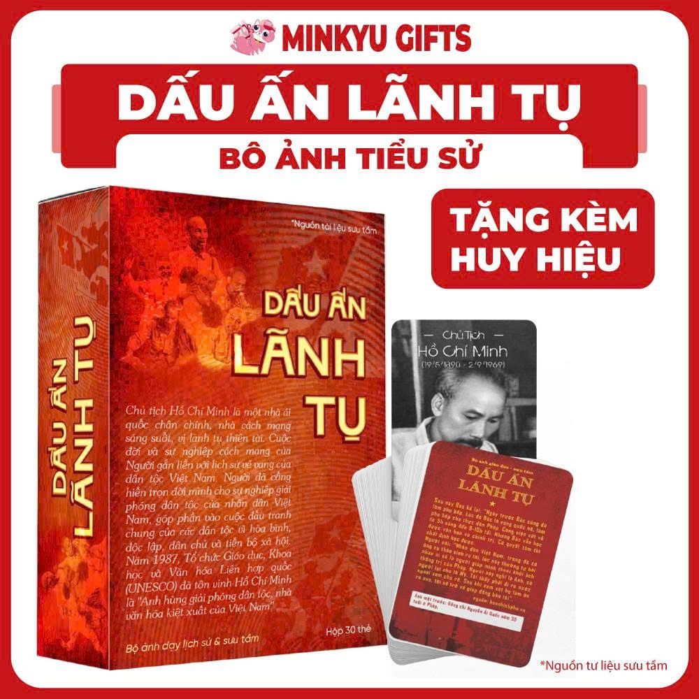Hộp Ảnh Thẻ Dấu Ấn Lãnh Tụ Tiểu Sử Cuộc Đời Chủ Tịch Hồ Chí Minh Quà Lưu Niệm Giáo Dục Lịch Sử