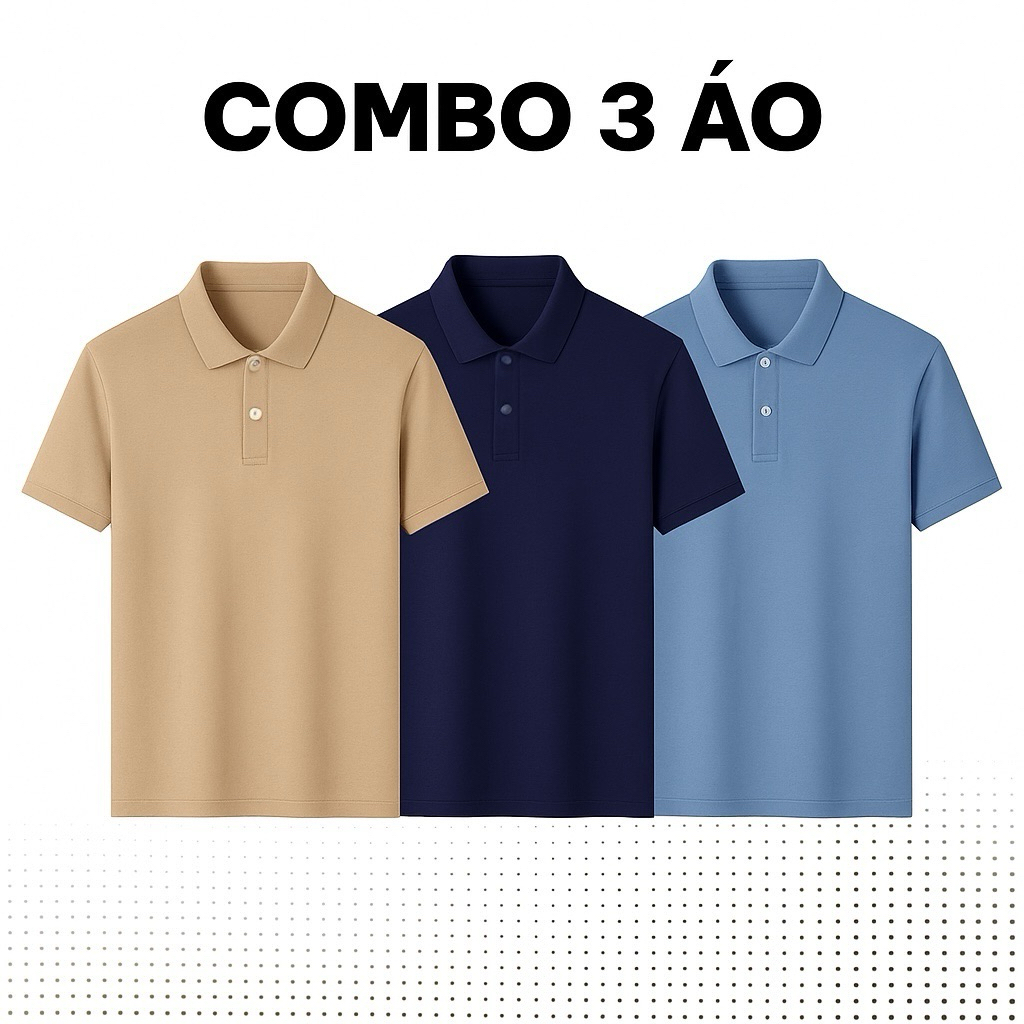COMBO 3 VÀ 2 ÁO POLO NAM (TRƠN) - Thiết Kế Cổ Bẻ Lịch Sự, Phù Hợp Với Nhiều Hoàn Cảnh - Giá Siêu Ưu Đãi MUA 1 LẦN ĐƯỢC 3