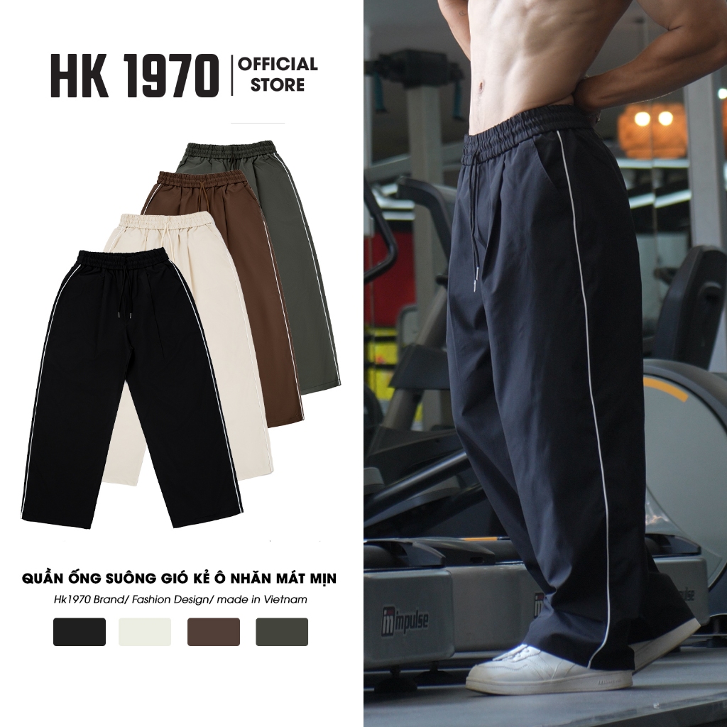 Quần Thể Gió Thao Nam Nữ Chất Gió Kẻ Ô Mềm Mịn Thoáng Mát, Dáng Rộng Trẻ Trung Dễ Phối Đồ Q217