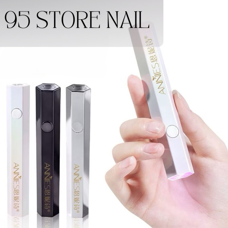 Đèn hơ móng mini cầm tay ANNIES - đèn hơ gel tích điện nhanh khô chính hãng