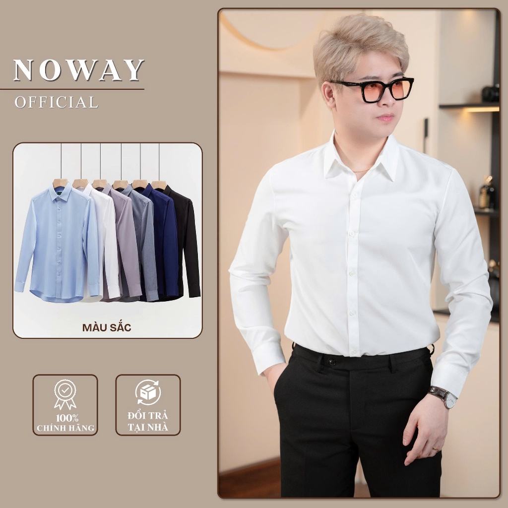 [ DEAL MỚ BÁN ] Sơ Mi Dài Tay NOWAY, Chất Liệu Vải Lụa Chống Nhăn, Thoáng Khí NWA01