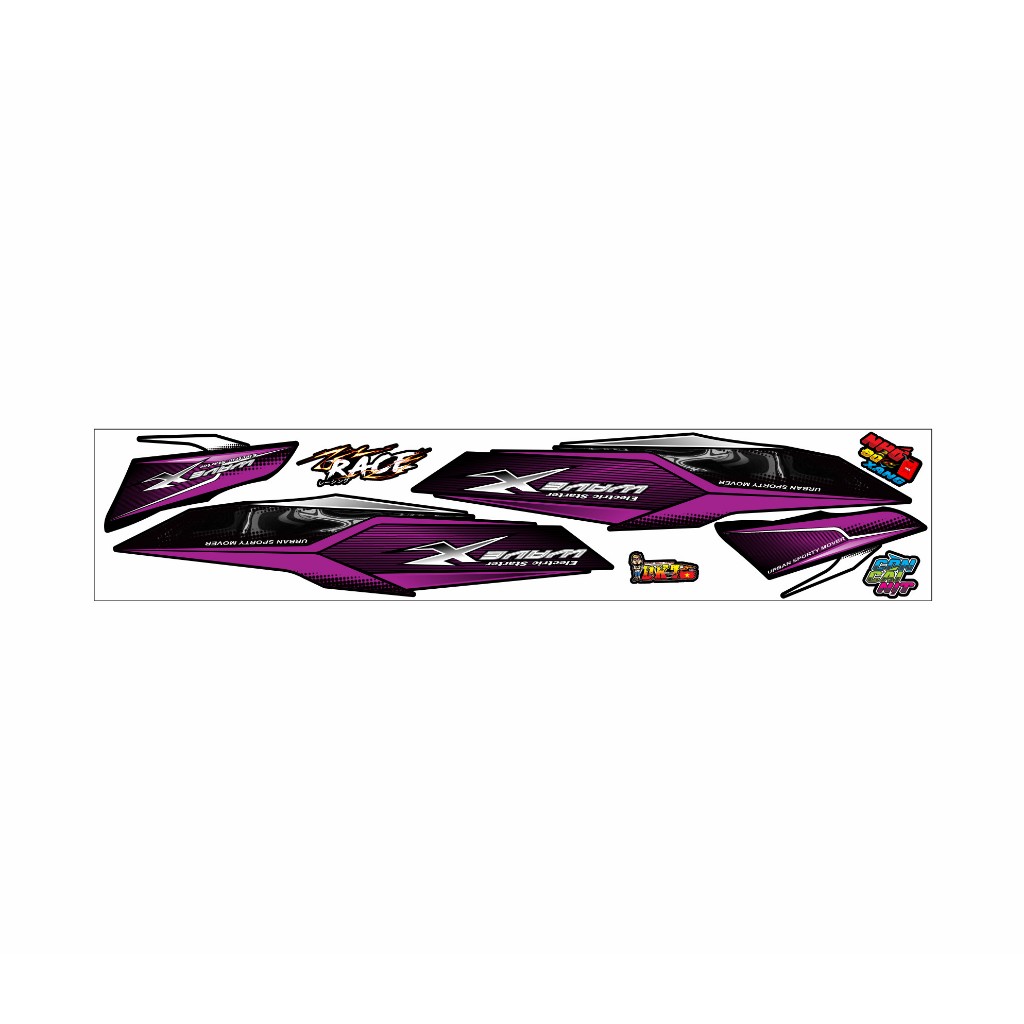 Tem rời WAVE X dán cho wave 110 chất liệu decal HY